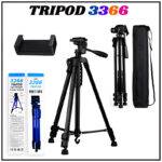 3366 Multi-Functional Professional Lightweight Portable Tripod Stand For Mobile Phones And Cameras